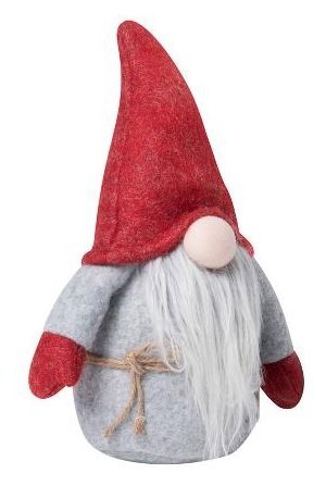 Sodahl CHRISTMAS Świąteczny Elf Dekoracyjny 18 cm Szaro-Czerwony