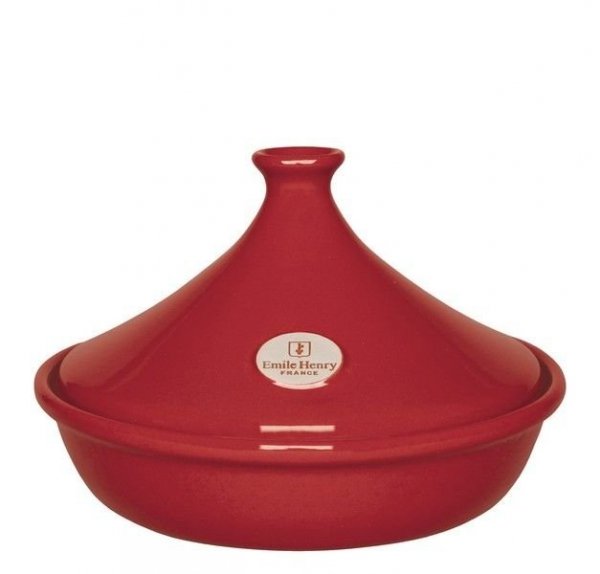 Emile Henry TAGINE Ceramiczne Naczynie do Gotowania 25 cm - Czerwone