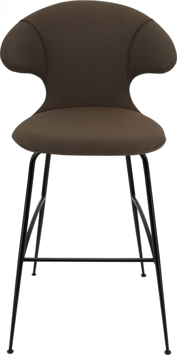 Umage TIME FLIES Hoker - Tapicerowane Krzesło Barowe na Czarnych Nogach 112 cm / Ciemnobrązowe