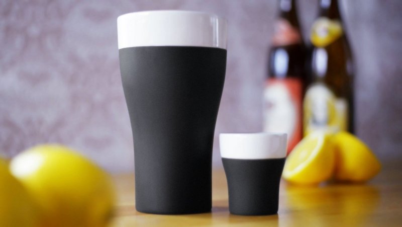 Magisso COOL-ID Kufle do Piwa z Chłodzącej Terakoty 500 ml 2 Szt. / Czarne
