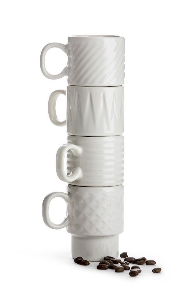 Sagaform COFFEE RETRO Filiżanki do Kawy Espresso 100 ml 4 Szt. Białe