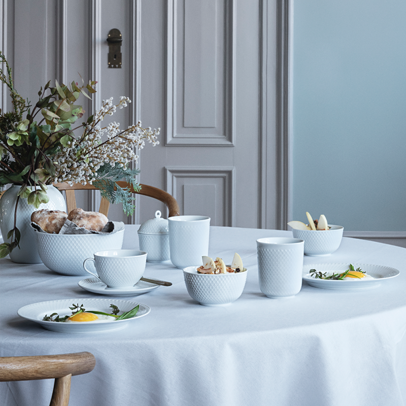 Lyngby Porcelain RHOMBE Filiżanka do Herbaty 390 ml Biała