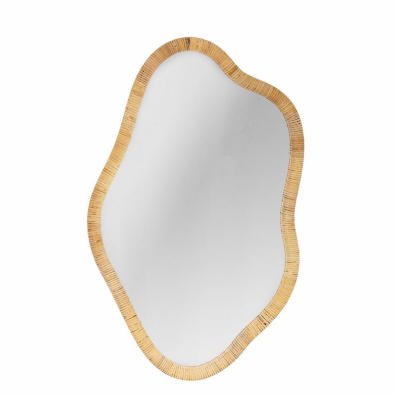 Bloomingville ASHLIE Lustro Ścienne w Rattanowej Ramie 80 cm