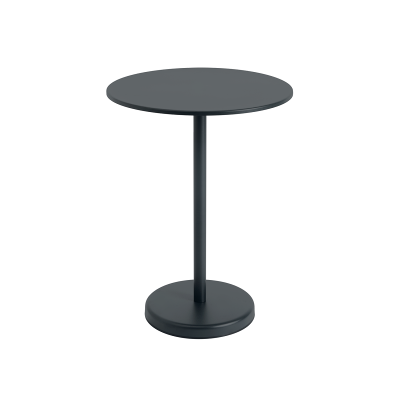 Muuto LINEAR Okrągły Ogrodowy Stolik Kawowy 70 cm / Wys. 95 cm / Czarny