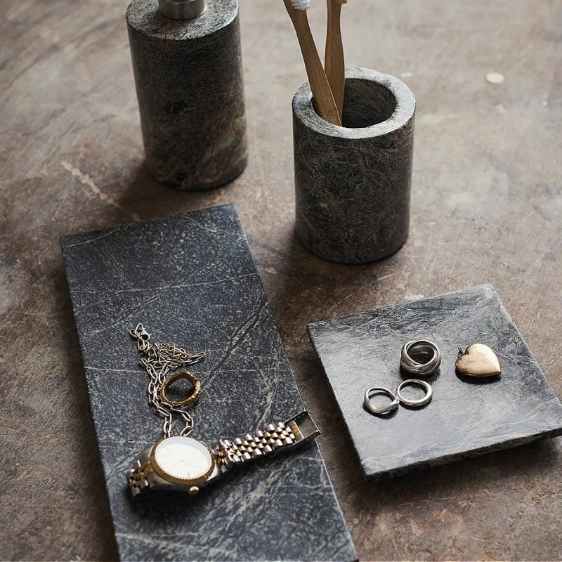 Muubs VITA Marmurowa Tacka - Podstawka Łazienkowa 30 cm / Zielona