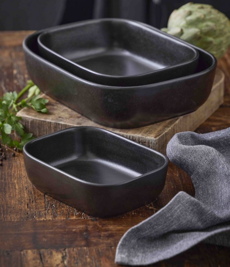 Holm PURE BLACK Naczynie Żaroodporne - Forma do Zapiekania 24 cm Czarna