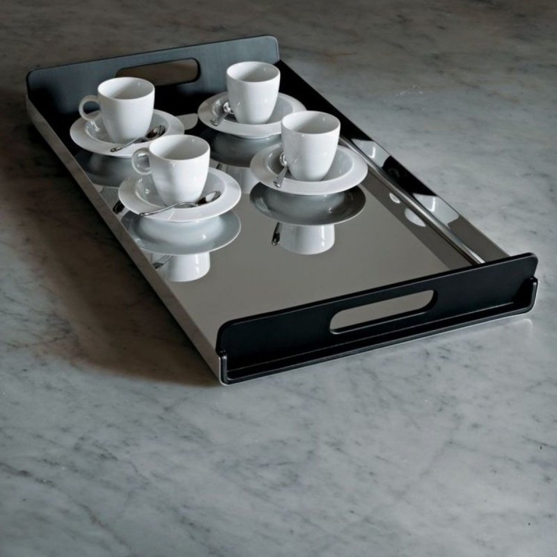 Alessi VASSILY Taca do Serwowania 55 cm / Czarne Uchwyty