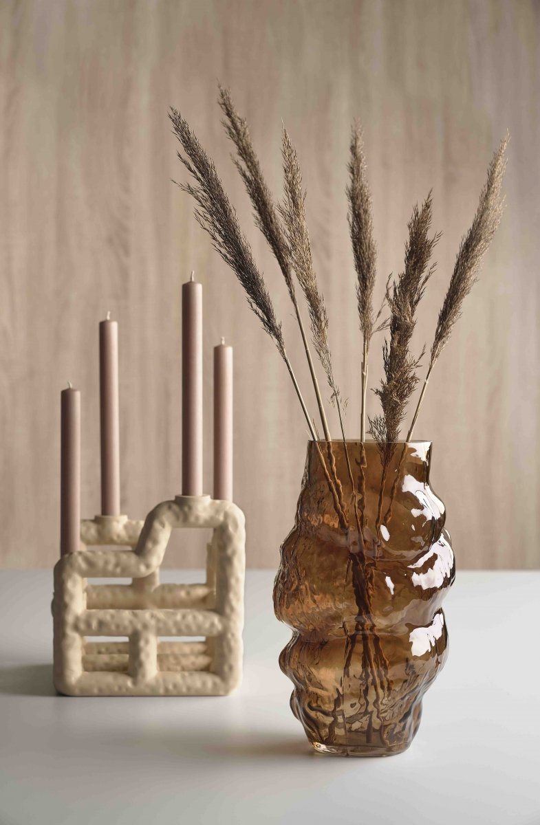 Villa Collection BAKS Szklany Wazon do Kwiatów 30 cm Brązowy