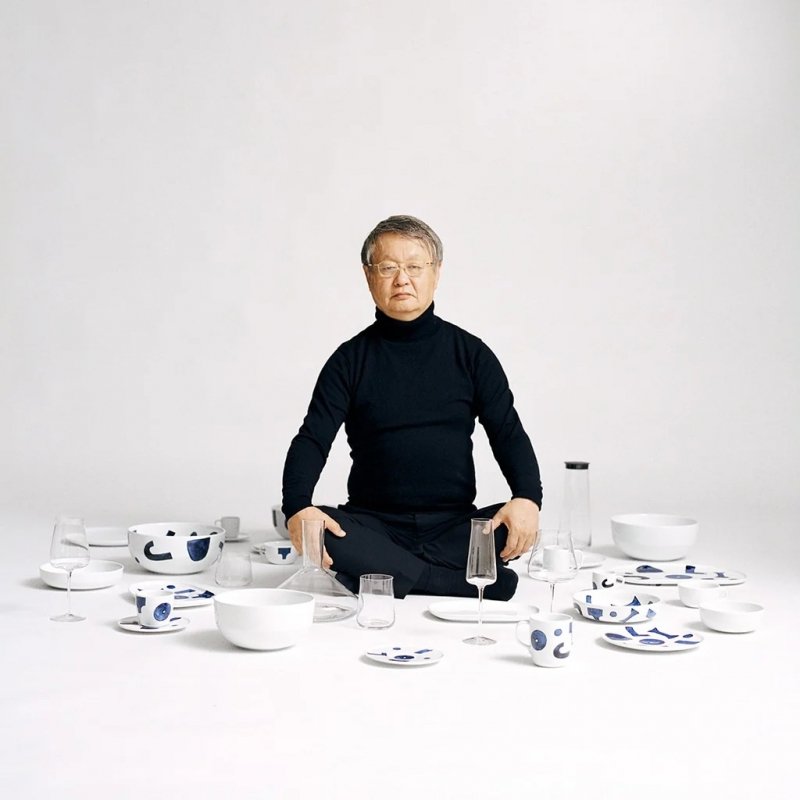 Alessi ITSUMO YUNOKI Filiżanka ze Spodkiem do Kawy 150 ml / Biała Zdobiona