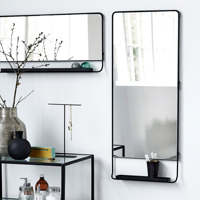 House Doctor CHIC Lustro Ścienne 45 x 110 cm z Półką / Czarne