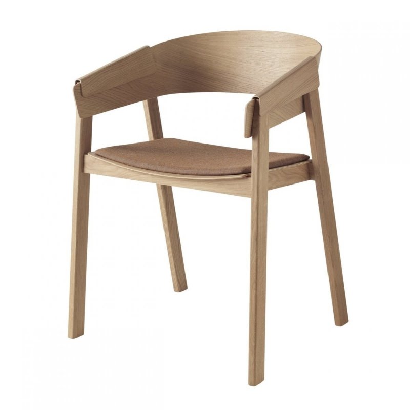 Muuto COVER Krzesło Drewniane - Dębowe - Skóra Cognac