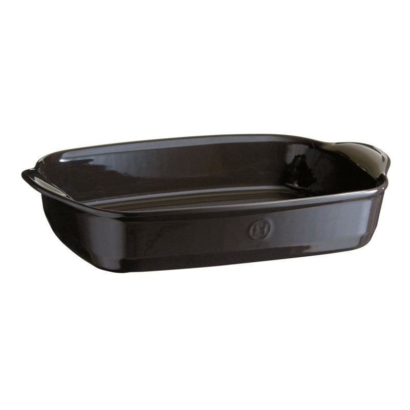 Emile Henry NATURAL CHIC Prostokątna Forma - Naczynie do Zapiekania 42,5x28 cm Czarna