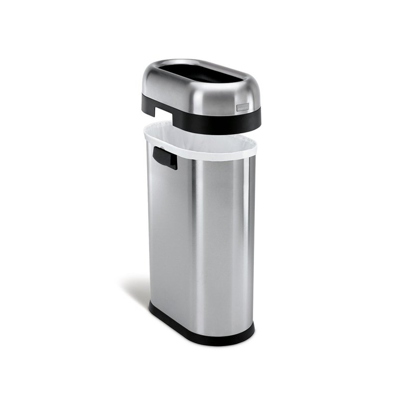 simplehuman OPEN SLIM Kosz na Śmieci 50 l Otwarty