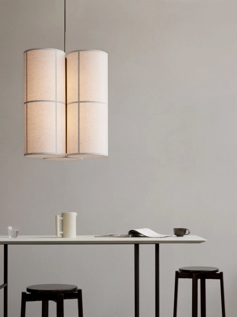 Audo HASHIRA Potrójna Lampa Wisząca 37 cm / Lniany Klosz