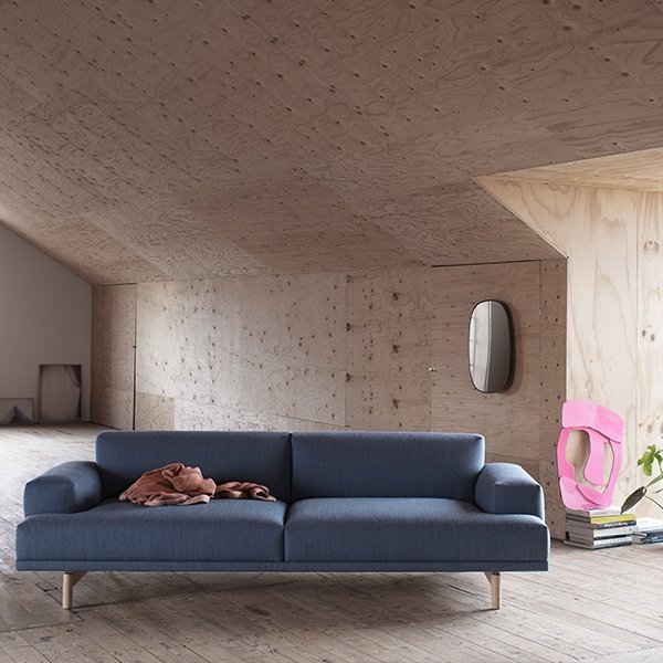 Muuto COMPOSE Sofa 3-Osobowa - Różowa (Fiord 551)