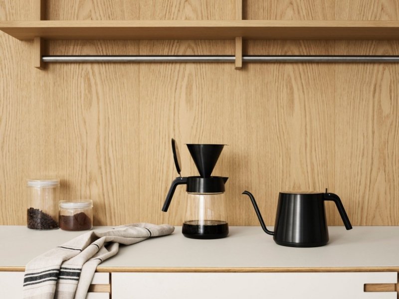 Stelton NOHR Szklany Dzbanek do Parzenia Kawy 1,2 l / Czarny