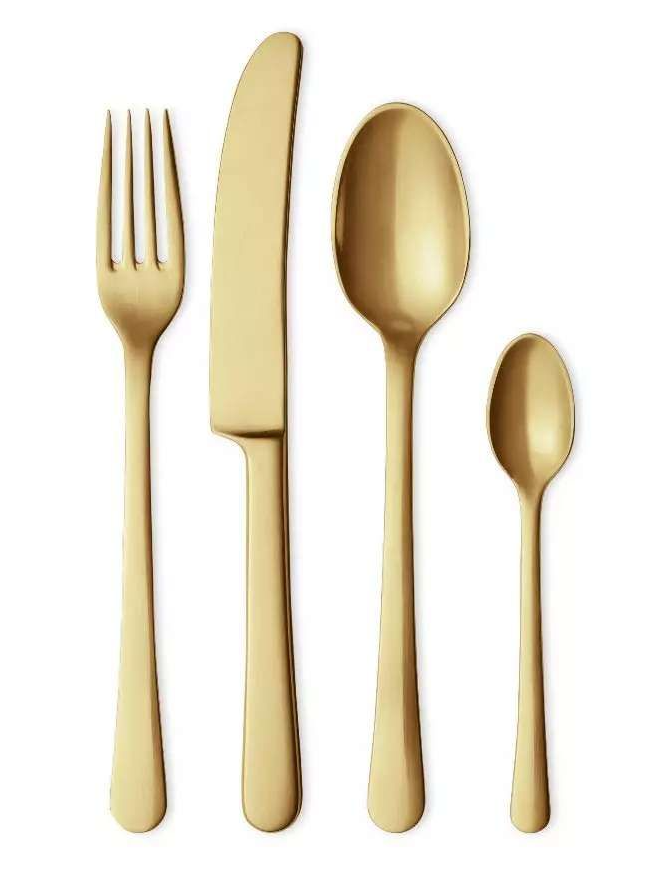 Georg Jensen COPENHAGEN Zestaw Sztućców 16 El. / Sztućce Złote Matowe
