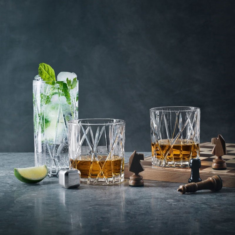 Orrefors CITY Kryształowe Szklanki do Whisky Drinków 340 ml / 4 Szt.