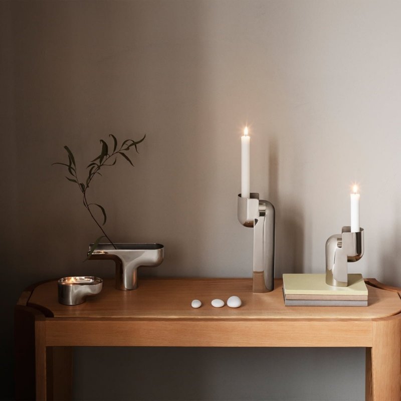 Georg Jensen NENDO Świecznik Stalowy Tealight / Srebrny Polerowany