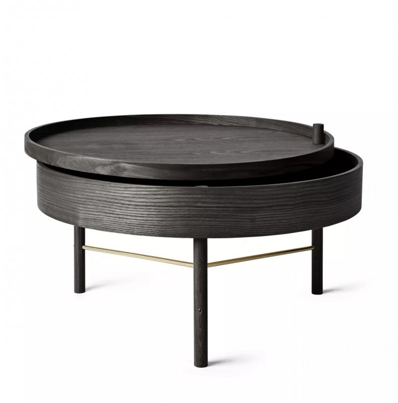 Audo TURNING Okrągły Stolik Kawowy 65 cm / Czarny Jesion