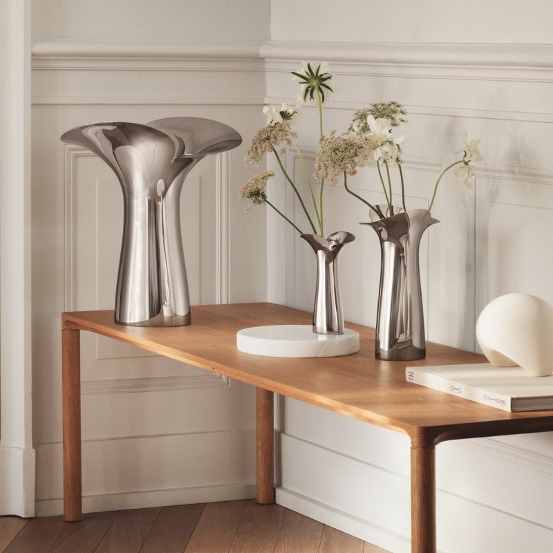 Georg Jensen BLOOM BOTANICA Stalowy Wazon do Kwiatów 33 cm