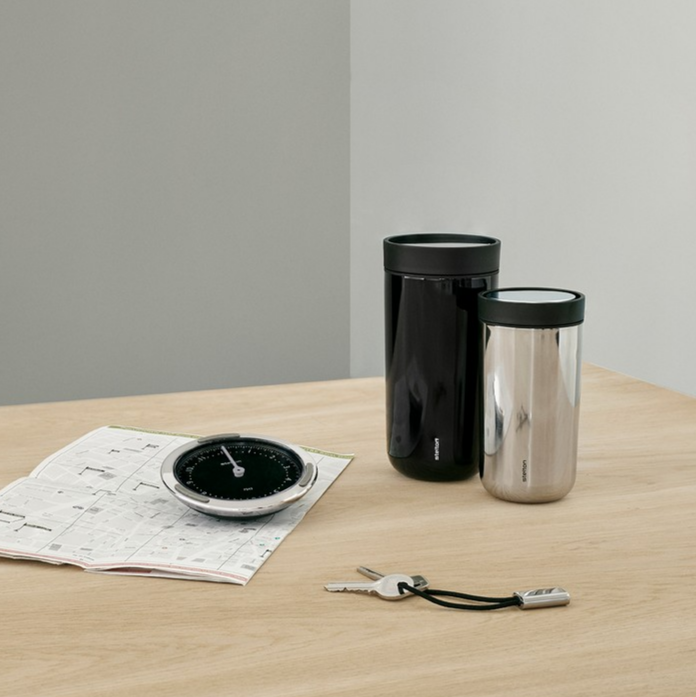Stelton TO GO CLICK Stalowy Kubek Termiczny 400 ml / Srebrny Polerowany