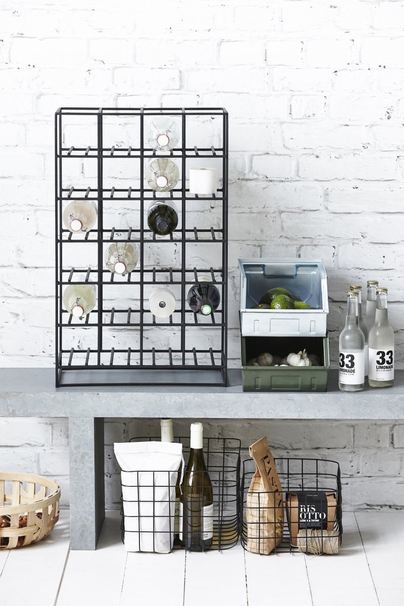 House Doctor RACK Regał na Butelki - Stojak na Wino / Czarny