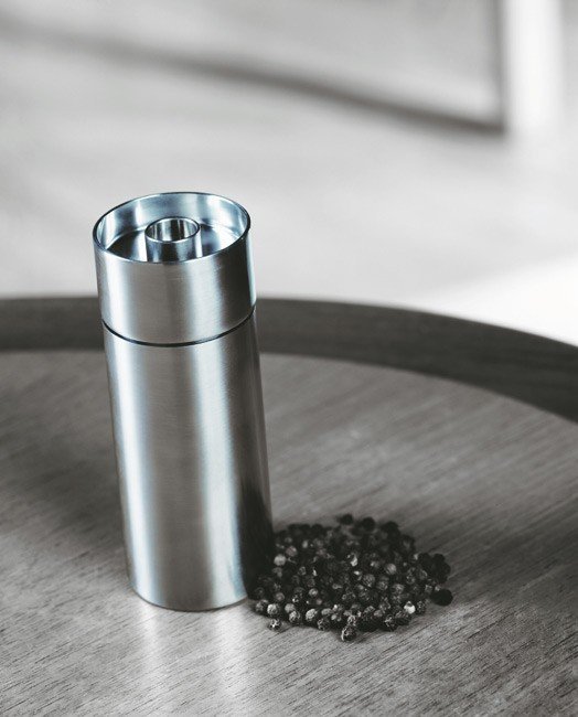 Stelton AJ CYLINDA Stalowy Młynek do Pieprzu / Srebrny