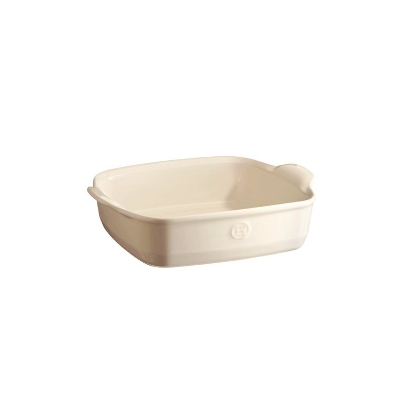 Emile Henry NATURAL CHIC Kwadratowa Forma - Naczynie do Zapiekania 28 cm Kremowa