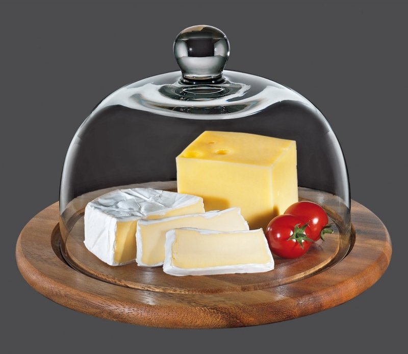 Zassenhaus AKACJA Okrągła Deska ze Szklanym Kloszem 25 cm