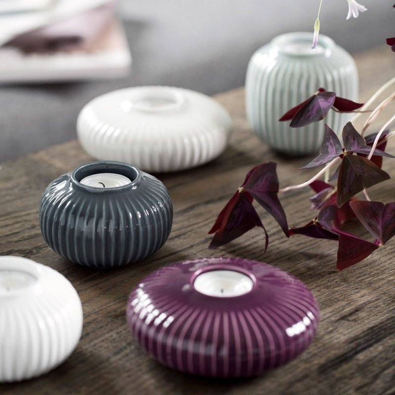 Kähler HAMMERSHØI Świecznik Tealight 13 cm Biały