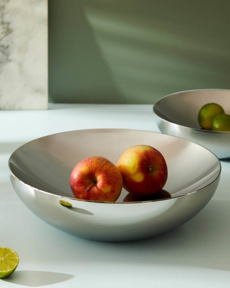 Alessi DOUBLE Stalowa Misa o Podwójnych Ściankach 32 cm / Srebrna Polerowana
