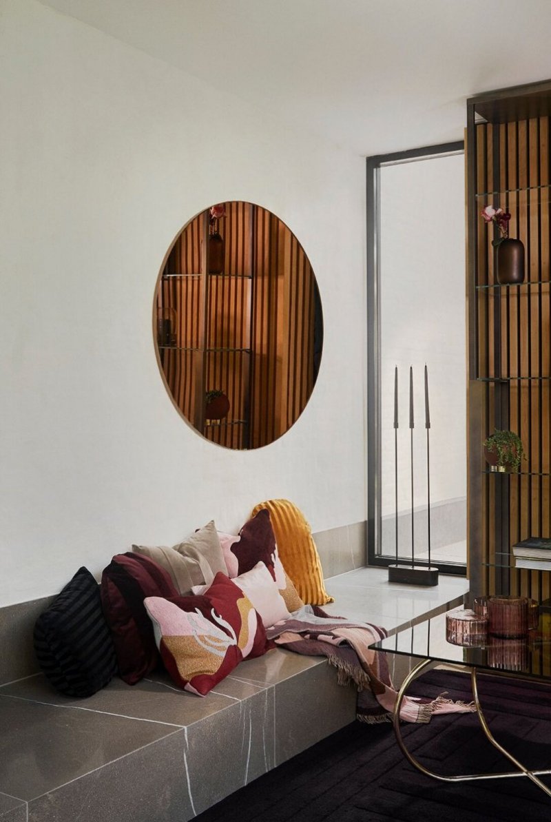 AYTM - CIRCUM Lustro Ścienne Okrągłe 110 cm Amber - Tafla Amber