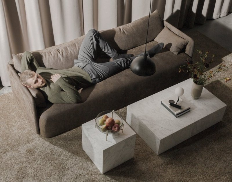 Menu OFFSET Sofa Pojedyncza - Tkanina Kvadrat Odcień Piaskowy