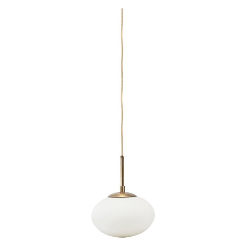 House Doctor OPAL Lampa Wisząca 22 cm Złota Oprawa z Mlecznym Kloszem