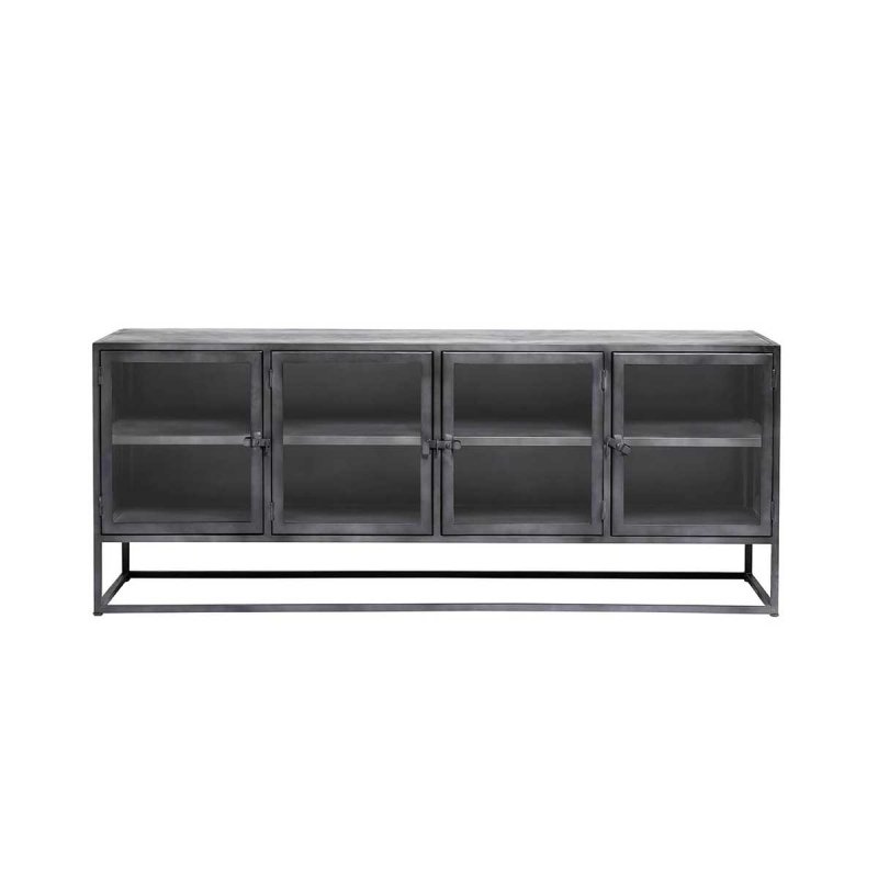 Muubs BOSTON Metalowa Komoda Przeszklona 180 cm / Czarna