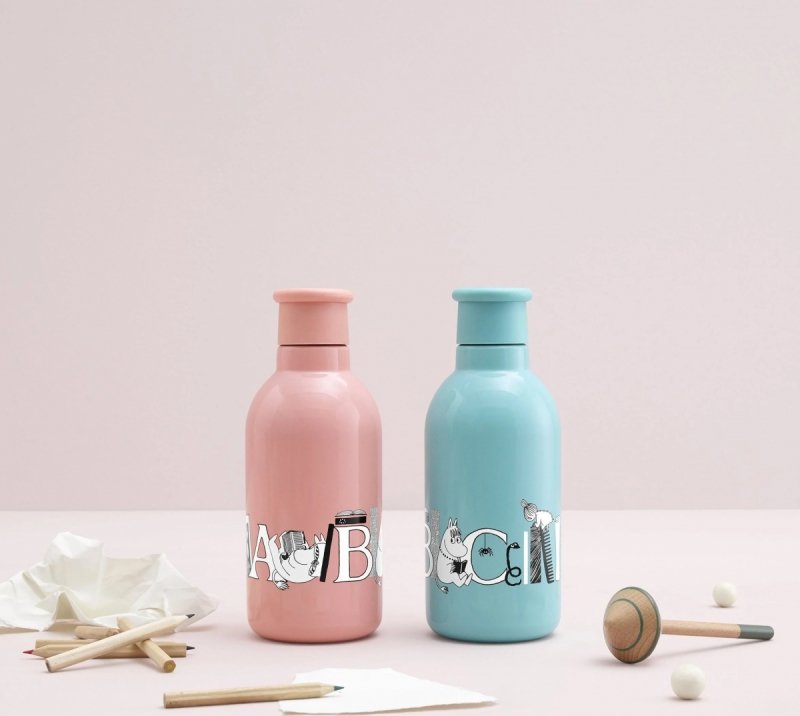 RIG-TIG by Stelton ABC MUMINKI Stalowa Butelka Termiczna dla Dzieci 500 ml / Różowa