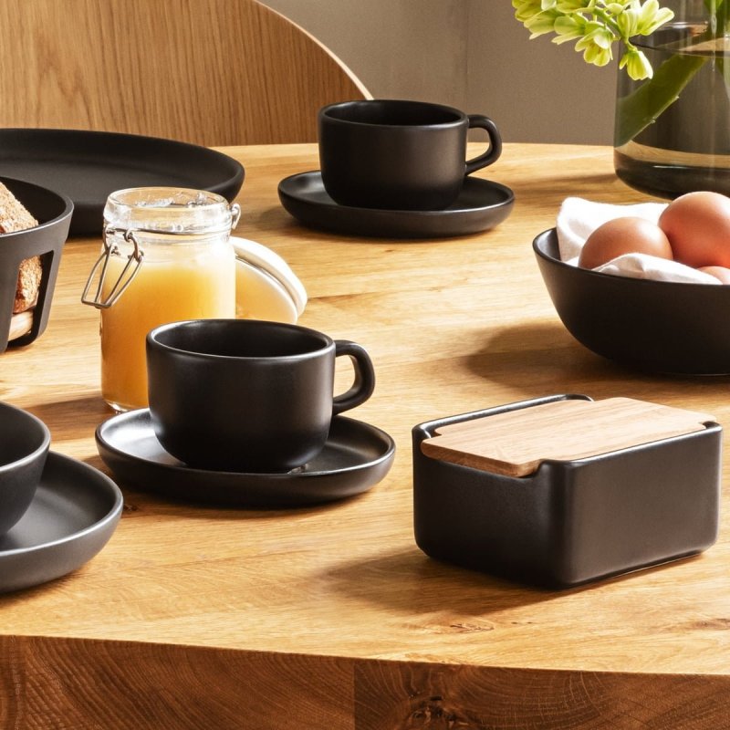 Eva Solo NORDIC KITCHEN Maselniczka z Drewnianą Pokrywką / Czarna