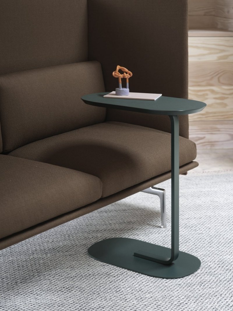 Muuto RELATE Stolik Pomocniczy - Boczny 73,5 cm Biały / Blat Dąb Naturalny