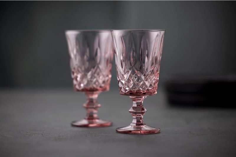 Lyngby Glass SORRENTO Kieliszki do Wina 290 ml 4 Szt. / Różowe