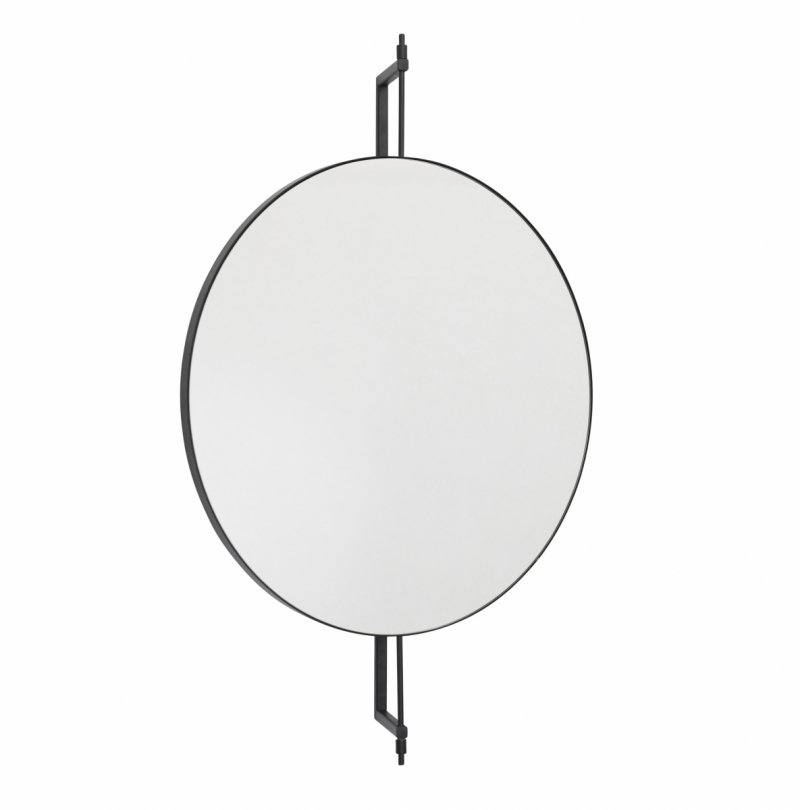 Kristina dam studio ROTATING Obrotowe Lustro Ścienne 60 cm Okrągłe / Czarne