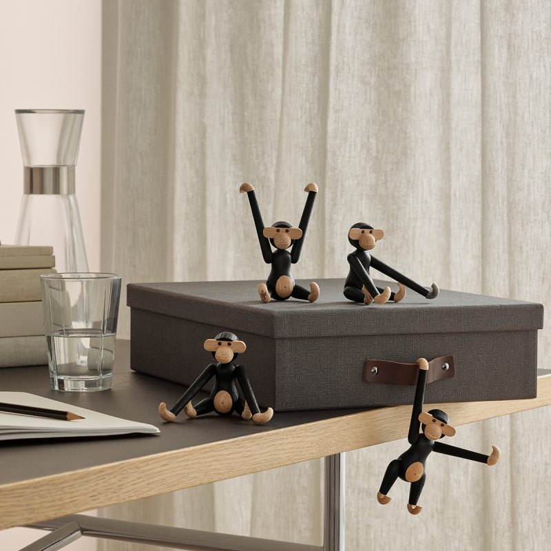Kay Bojesen MONKEY Figurka Drewniana Małpka MINI Czarna