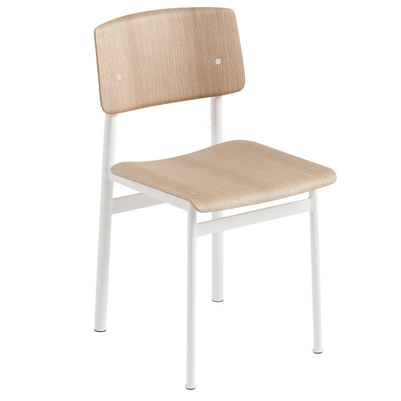 Muuto LOFT Krzesło - Białe/Siedzisko Dębowe