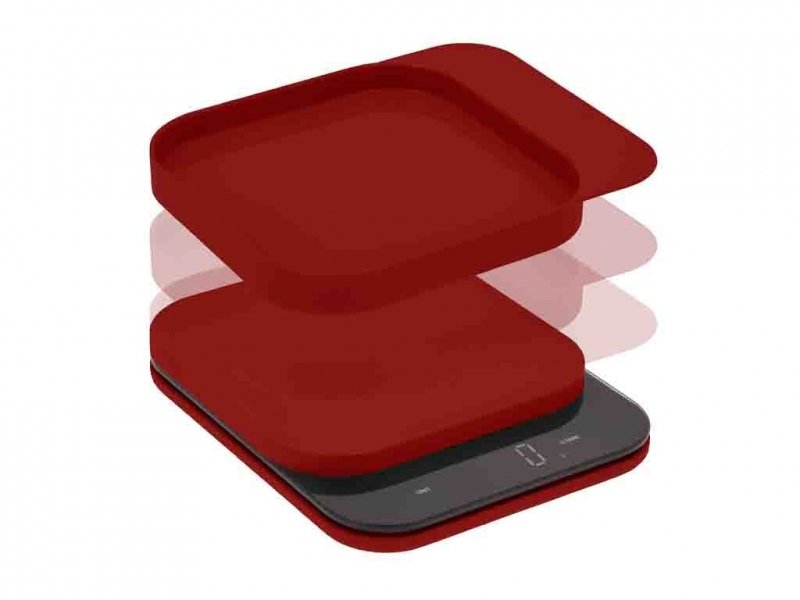 Rosti KITCHEN Elektroniczna Waga Kuchenna z Miską / Czerwona