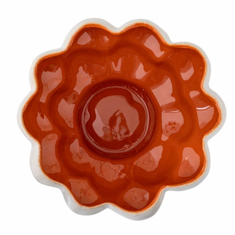 Bloomingville VALKYRIE Ceramiczna Miska Dekoracyjna - Biała / Czerwony Środek