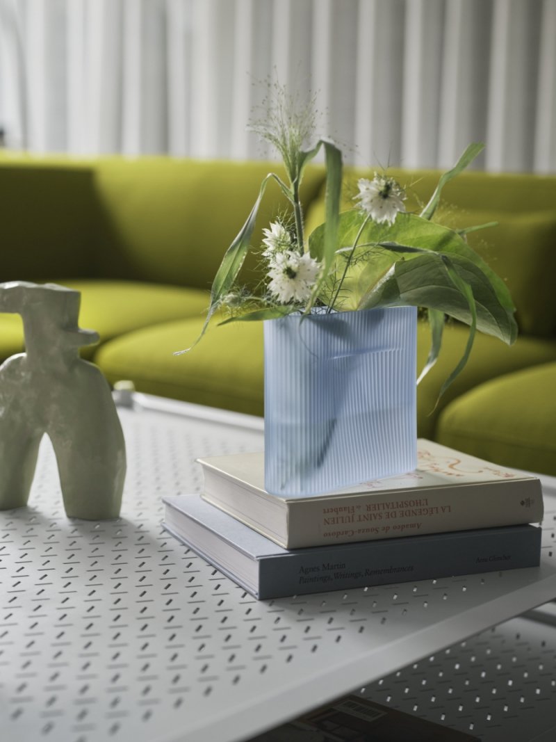 Muuto RIDGE Szklany Wazon do Kwiatów 48 cm / Niebieski