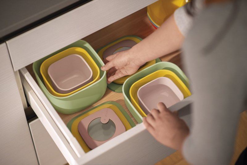 Guzzini STORE MORE Zestaw 3 Wysokich Pojemników Kuchennych z Recyklingu