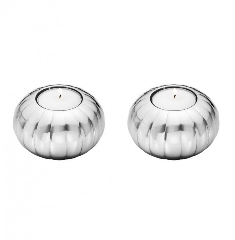 Georg Jensen BERNADOTTE Świecznik Tealight 2 Szt. / Srebrny Połysk