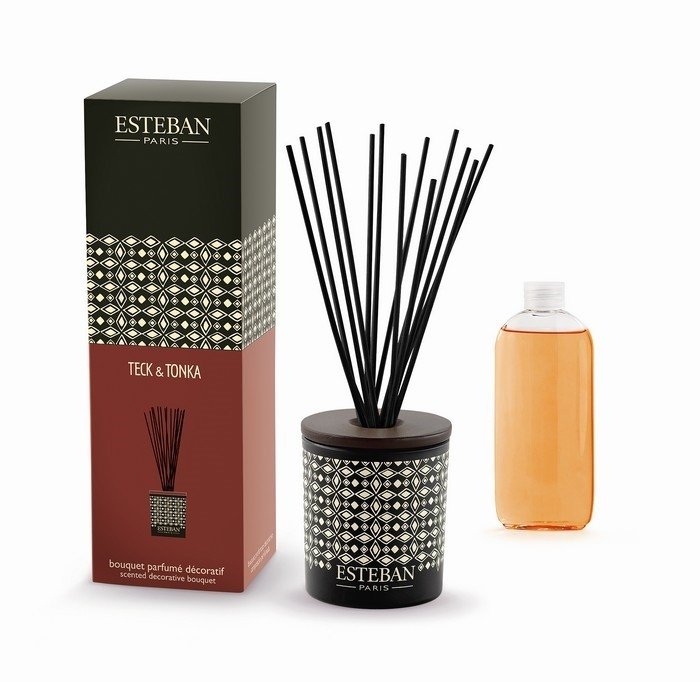 Esteban PARIS Dekoracyjny Dyfuzor Zapachowy z Patyczkami 100 ml / Zapach Teck and Tonka