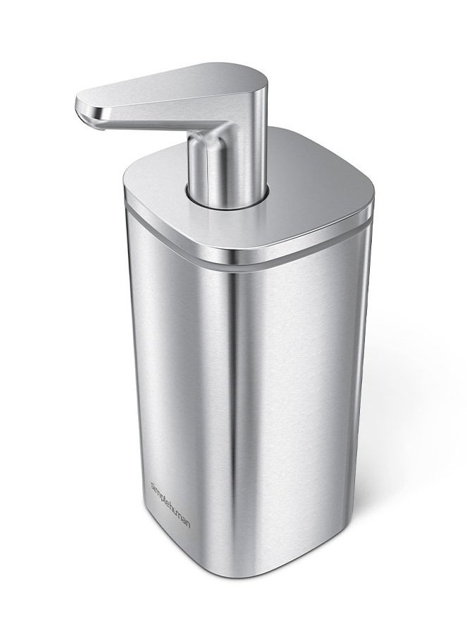 Simplehuman STEEL Stalowy Dozownik do Mydła w Płynie 295 ml Srebrny Matowy z Powłoką Antybakteryjną